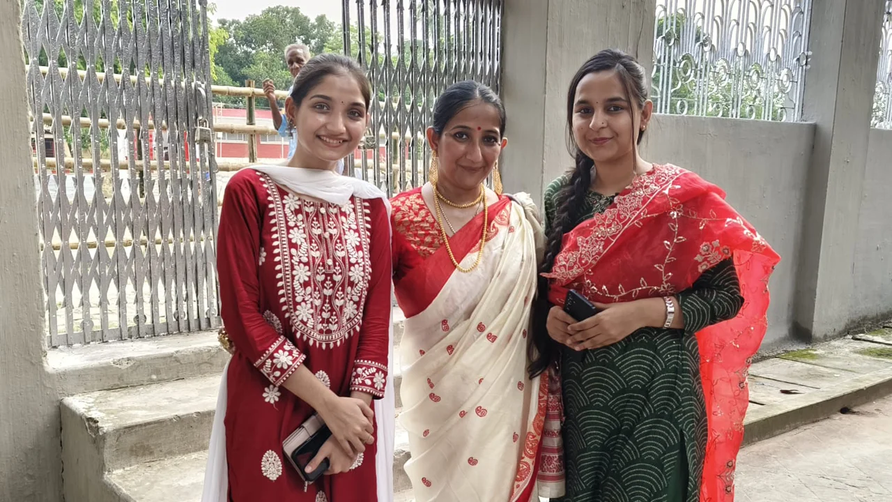 Students at a college visit